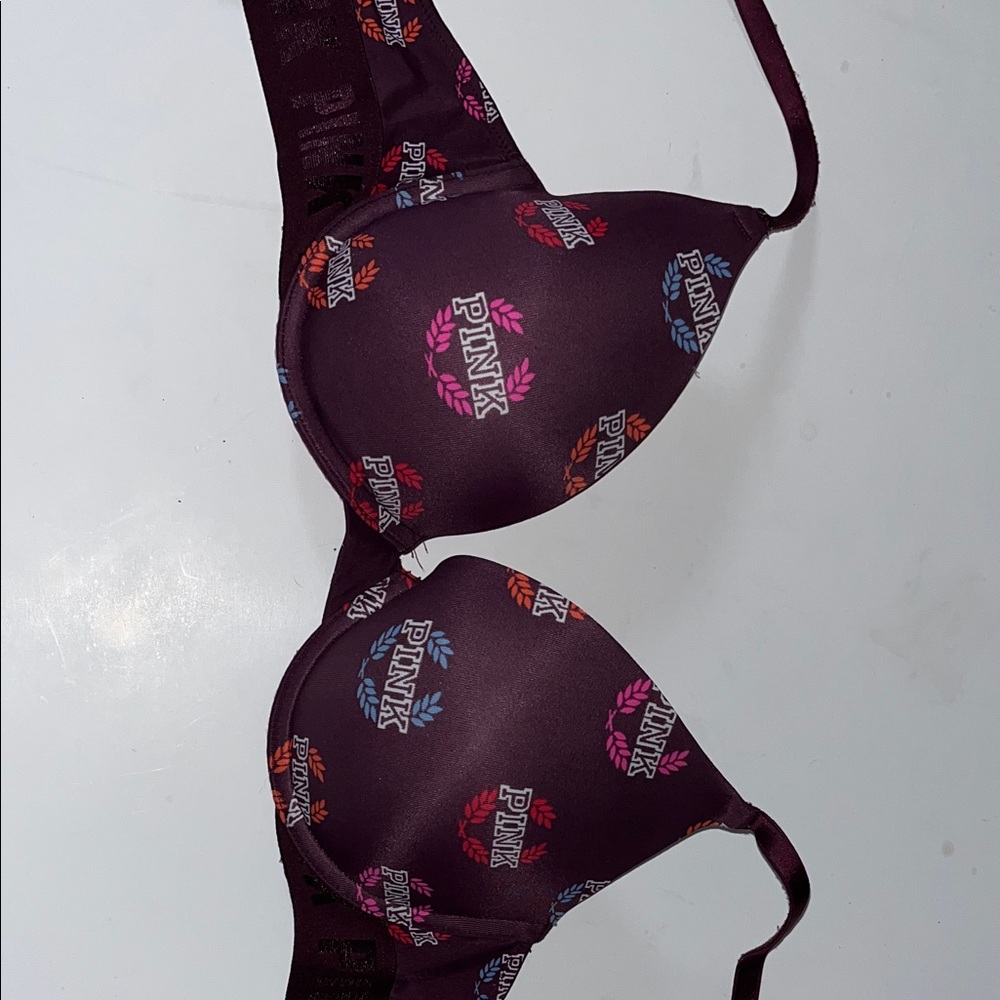 PINK Victoria's Secret Dark Purple Bikini Top